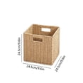 thumbnail image 3 of EGNMCR Organization and Storage Imitation Rattan Woven Foldable Storage Basket Home Clothes Storage Basket Snacks Sundries Storage Storage Boxes Storage Boxes, 3 of 7