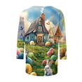 thumbnail image 5 of successthop Easter Tops for Women Bunny Party Crewneck Holiday Clothes 3/4 Sleeve Vacation Shirts Festival Blouse M, 5 of 5