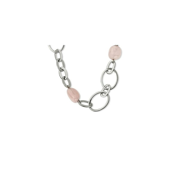 Chisel Stainless Steel Rose Quartz Necklace