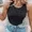 Black, variant on Tank Tops for Women Solid Color O-Neck Sleeveless Elastic Slim Fit Basic Vest Casual Womens Top(Without Pads) White-M