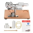 thumbnail image 3 of Stirling Engine Kit Electricity Generator Hot Air Motor Model with LED Light Flywheel Design Science Experiment with Wooden Base DIY Education Toy for Teacher Adults Kids School Office Decor, 3 of 8