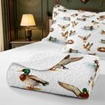 thumbnail image 4 of Manfei Mallard Duck Print Quilt King,Farmhouse Cabin King Coverlet Set,3-Piece,1 Bedspread and 2 Pillowcases, 4 of 7