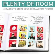 pbf Scrapbook Photo Album, Guest Book with Photo Insert, Black Scrapbook with Plastic Sleeves & Black Pages, Scrapbook Album for 2x6 Photo Strips, Memory Book, Wedding Scrapbook