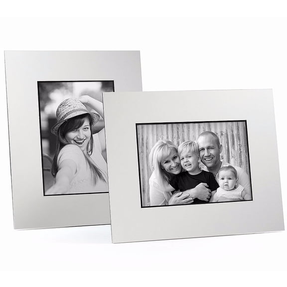 (6 pack) WHITE Black Core BEVEL-CUT Easel 8x10 Frame Paper Stock  sold in 6s  - 8x10