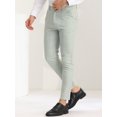 thumbnail image 2 of Unique Bargains Men's Dress Plaid Classic Fit Color Block Formal Checked Pants Gray Yellow 36, 2 of 6