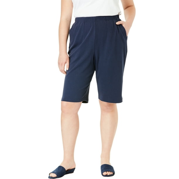 Woman Within Woman Within Women's Plus Size 7Day Knit Bermuda Shorts