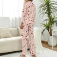 thumbnail image 3 of Top-kevin Pajama Sets for Womens Champagne Bottles Glasses Splashes Loose Button Down Long Sleeve Shirts And Pants Set, 3 of 12