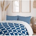 thumbnail image 6 of Ambesonne Navy Duvet Cover Set, Old Rounds Oval, 2-Calking, Royal Blue White, 6 of 7