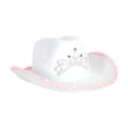 thumbnail image 1 of Sombrero de vaquero Sombreros de Gorra brillante Accesorios de disfraz Sombrero para el sol Sombrero de jazz para despedida de soltera Mujeres Blanco Fernando Sombrero de vaquero, 1 of 8