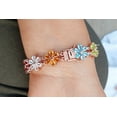 thumbnail image 3 of Multi Gemstone Tennis flower Bracelet in Silver,gemmstone chain Bracelet for Women gift, 3 of 5