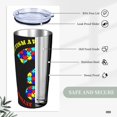thumbnail image 6 of Funny Tumblers Autism Awareness Ribbon 1 Stainless Steel Mug 304 Stainless Steel Car Water Cup With Straw 20 Oz 600ml Adult Youth Man Woman Drinking Glass, 6 of 6