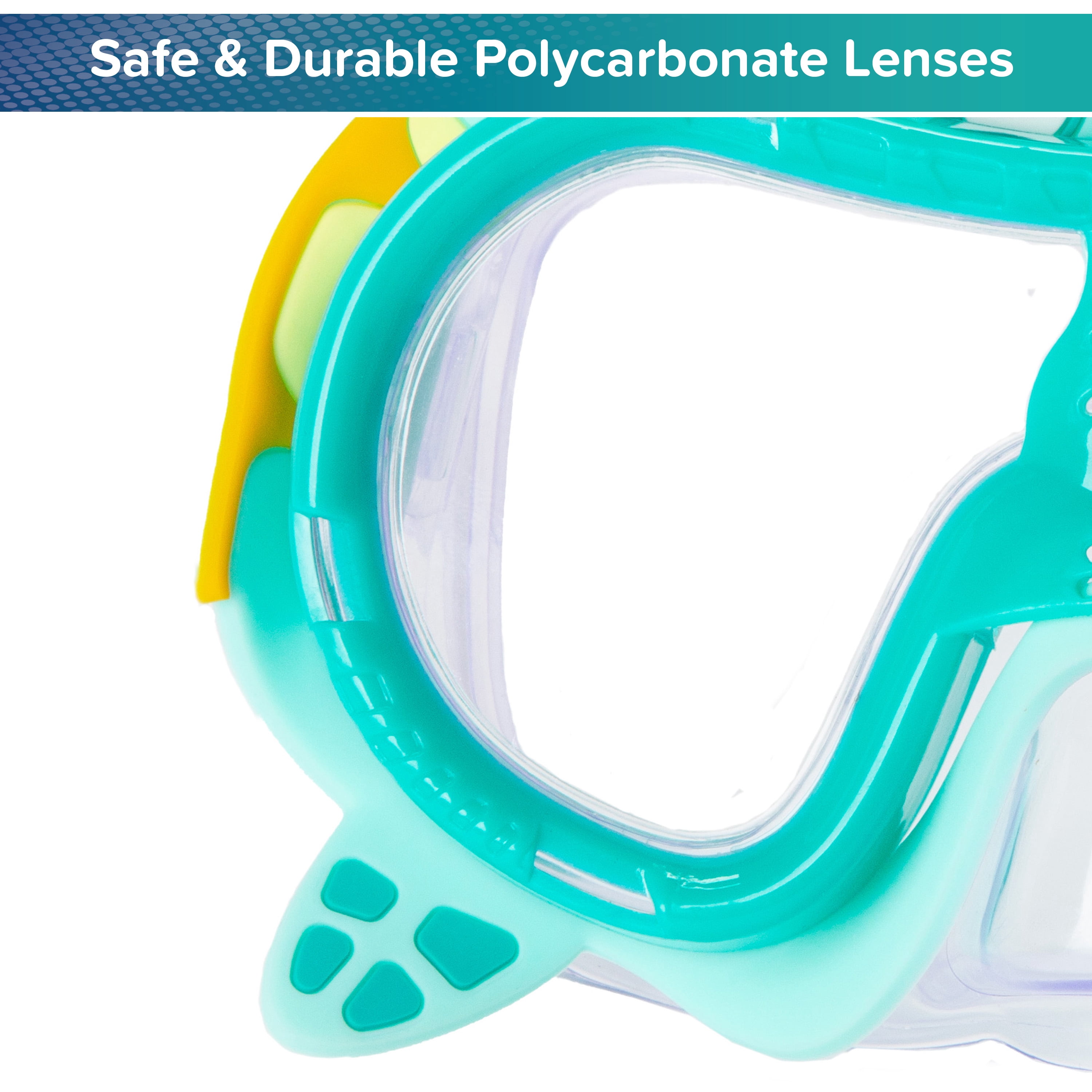 (2 pack) Aqua Dolfino Swim Goggle Mask, Latex-Free, Turtle