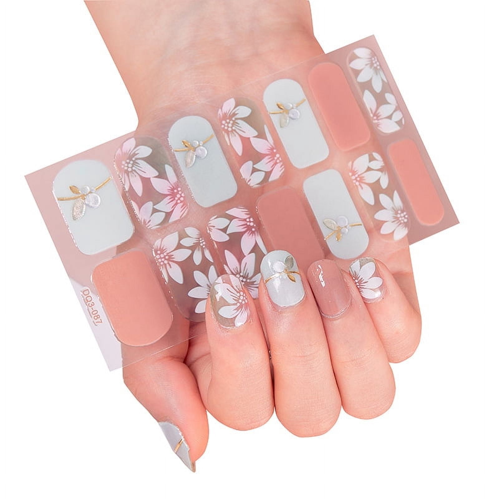 Semi Cured Gel Nails Art Stickers Fashion Solid Color Manicure Decal UV LED Lamp Need Gel Nail Decals Nail Sticker Decoration