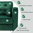 thumbnail image 5 of YODOLLA 3-Seat 84.2" Upholstered Sofa with Bolster Pillows, Green Velvet, 5 of 7