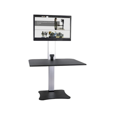 Victor - High Rise Electric Height Adjustable Standing Desk Workstation - Black, Aluminum