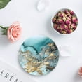 thumbnail image 4 of RYLABLUE Marble Texture Golden Lines Pattern Set of 8 Round Coaster for Drinks, Absorbent Ceramic Stone Coasters Cup Mat with Cork Base for Home Kitchen Room Coffee Table Bar Decor, 4 of 5