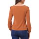 thumbnail image 3 of INSPIRAR CHIC Blusa de Manga Larga Sólida de Cuello Cuadrado para Mujeres, Casual para el Trabajo y el Fin de Semana, XL Marrón Rojo, 3 of 6