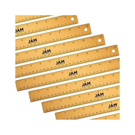 UPC: 0840108814549 | JAM Paper Stainless Steel 12  Ruler Gold 12/Pack (347M12GOB)