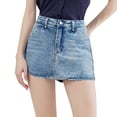 thumbnail image 2 of FASHOFT Jean Skirt for Women Solid Denim Skirt High Waisted Bodycon Ultra Mini Skort Slim Fit Casual Daily Street Outfit Denim Skirts Blue, 2 of 4