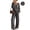 Black, variant on Fall Womens Pajama Set 2 Piece Long Sleeve V Neck Top and Wide Leg Pant Ladies Soft Matching Lounge Set with Pockets