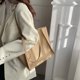 thumbnail image 3 of Bolso de mano de piel sintética suave para mujer, bolso de mano, cartera, bolso de hombro, bolso de gran capacidad, color caqui, 3 of 5