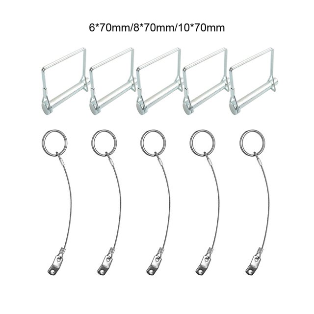 Becaristey 10PCS Trailer Square Clips With Matel Ropes Clips Trailer Accessories Square Clips Lynch 8*70mm A8064