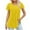 005 Yellow, variant on Fanxing Women's Button Up V Neck Shirts Trendy Pleated Tunic Blouses Solid Short Seeve Tees Summer Tops Hot Pink,M