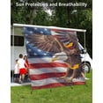 thumbnail image 3 of 4th of July RV Awning Sun Shade Screen 9'X7' Majestic Bald Eagle Mesh Sunscreen Patriotic American Flag Awning Shade Screen with Zipper UV Blocker Completed Kits for RV Motorhome Camper, 3 of 7
