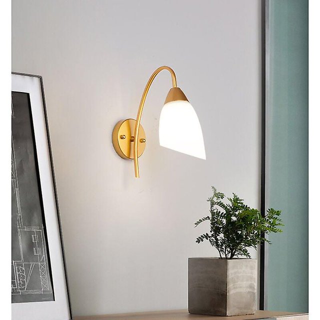Modern Gold Wall Light Led Lighting Wall Sconces Indoor Glass Globe Wall Light Wireless Wall Sconce Decor for Bedroom Bathroom Loft Vanity