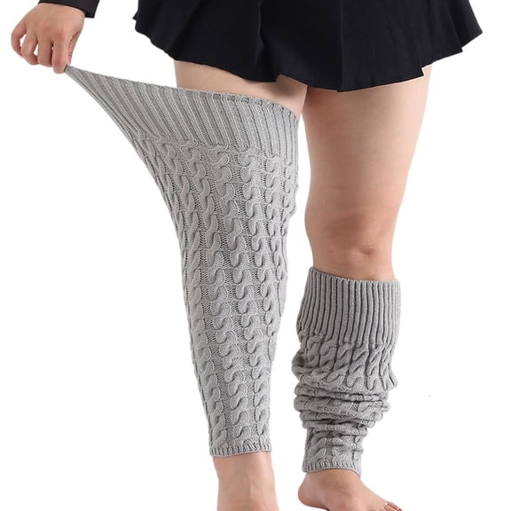 Lerpwige Pluses Size Leg Warmers Knit Over Knee High Footless Socks for Thick Thigh
