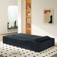 thumbnail image 2 of Corduroy Floor Sofa, Twin Size Sleeper Sofa Bed with 2 Pillows, Convertible Folding Mattress for Living Room, Guest Bed, No Assembly Required, Dark Gray, 2 of 8
