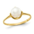 thumbnail image 1 of Bague en Or Jaune 10K avec Perle Blanche de Culture d'Eau Douce de 6,5 mm (Taille 7), 1 of 4
