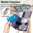 thumbnail image 3 of Dteck for Samsung Galaxy A15 Wallet Case Crossbody for Women Men, Samsung A15 5G Zipper Phone Case with Card Holder Wrist Strap Purse Gift for Samsung Galaxy A15 5G,Purple, 3 of 5