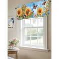 thumbnail image 6 of Watercolor Flower Valances for Windows, Rod Pocket Kitchen Valance Curtains - Soft & Washable Small Window Treatment for Living Room,&nbsp;Bathroom, Sunflower Butterfly , 42x12 Inch, 1 Panel, 6 of 9