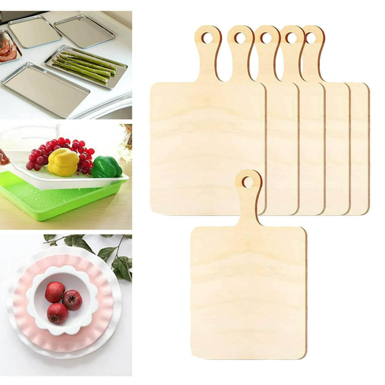 6Pcs Paddle Cutting Board with Handle Cheese Board Serving Board Wood