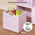 thumbnail image 4 of Aiho Kids Bookcase,Children's Book Shelf, 3 Drawers with wheels for Storage,Toddler Bookshelf for Nursery,Kids Rooms - Pink, 4 of 12