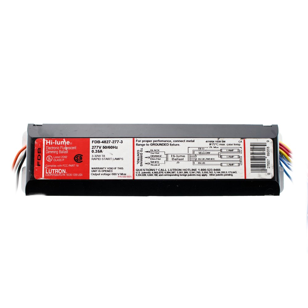 Lutron FDB48272773 HiLume Fluorescent Dimming Ballast, 3Lamp