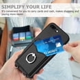 thumbnail image 7 of Wallet Case for iPhone 7 Plus/8 Plus, Stylish Ultra Slim PU Leather Card Slots Ring Stand Wrist Strap Shockproof Protective Thin Lightweight Back Case Cover for iPhone 7 Plus/8 Plus, Black, 7 of 7
