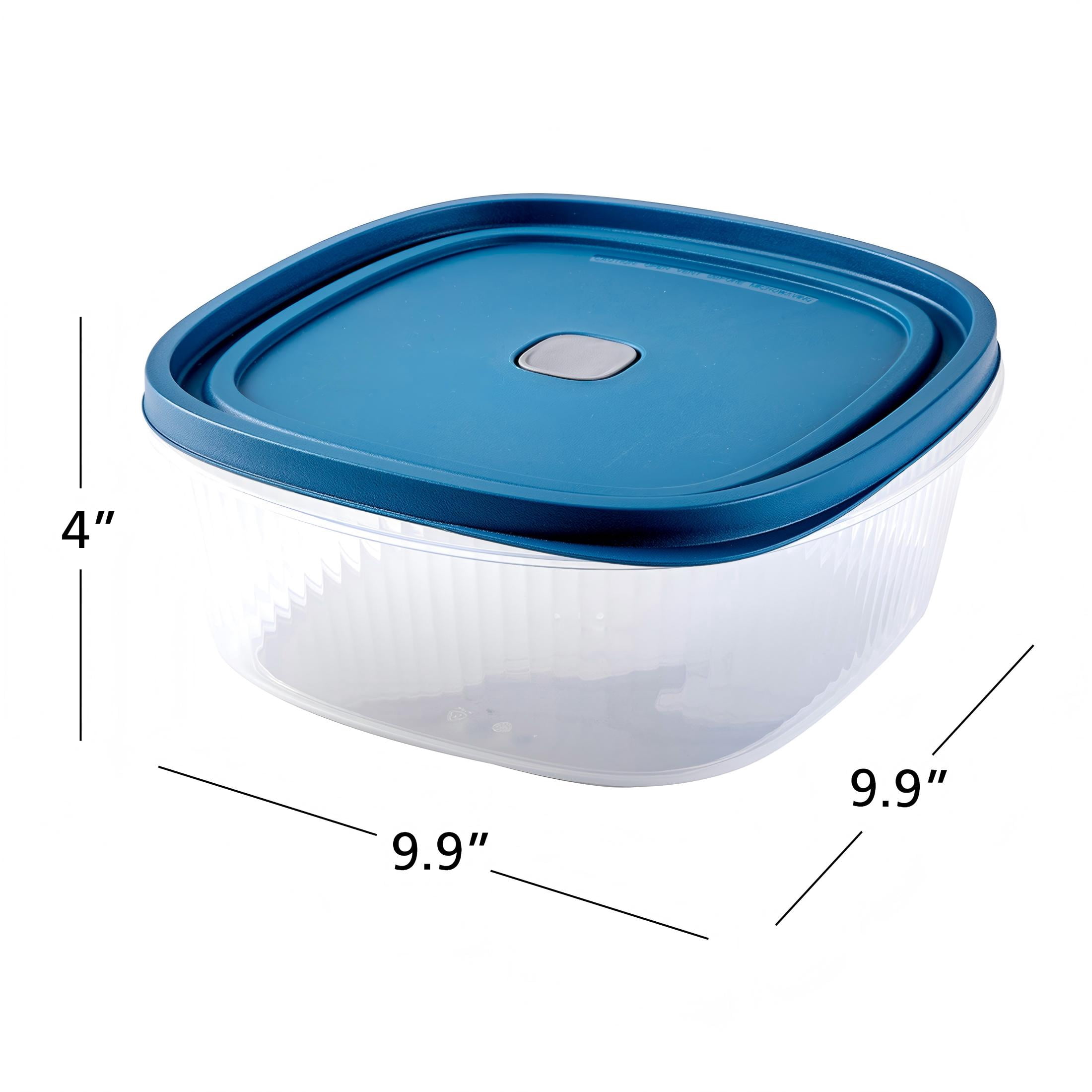 (2 pack) Mainstays Reusable Food Storage Container, Large Square, Plastic 2-Pack, 2 Containers with Lids, 14 Cups, Ideal for Snacks and Meal Prep