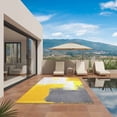 thumbnail image 3 of Yellow Grey Outdoor Rug for Patio/Deck/Porch, Non-Slip Large Area Rug 4 x 6 Ft, Abstract Oil Painted Modern Geometric Indoor Outdoor Rugs Washable Area Rugs, Reversible Camping Rug Carpet Runner, 3 of 8