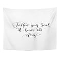 thumbnail image 1 of JSDART Alphabet Inspirational Quote Follow Your Soul It Knows The Way Ink Modern Brush Positive Phrase Script Wall Art Hanging Tapestry Home Decor for Living Room Bedroom Dorm 51x60 inch, 1 of 1
