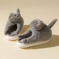 thumbnail image 1 of Pantuflas de gato para mujer, pantuflas peludas para el hogar, pantuflas cálidas de invierno para interiores, zapatos de piso kawaii, regalo divertido de gato, pantuflas de felpa para parejas, 1 of 6