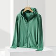 thumbnail image 4 of Frostluinai Fishing Sun Hoodie Women Full Zip Long Sleeve Sun Protection Jacket Solid Lightweight Beach Raglan Shirts Breathable Tops, 4 of 6