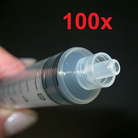 XIRQI 100x 10mL Syringes Luer Lock Screw Tip Liquid Plastic 10cc Sterile Feeder Clear