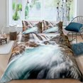 thumbnail image 1 of Waterfall Duvet Cover Set Natural Scenery Quilt Cover Pillowcase Landscape Forest Waterfall Queen Size Polyester Bedding Set, 1 of 7