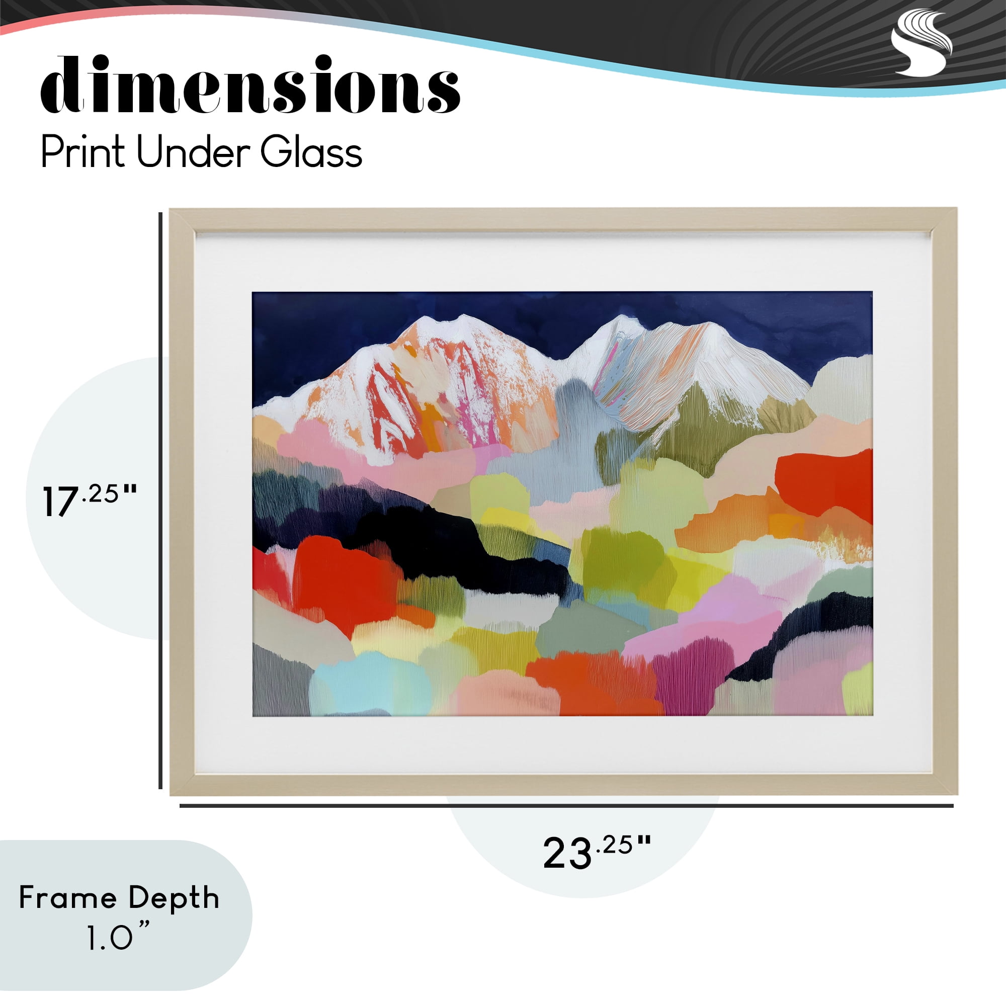 Stupell Industries Alpine Glow in Vibrant Mountains Birch Framed Print Under Glass, design by Chromatic Storm Studio