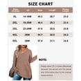 thumbnail image 6 of CASSIE LIZ Plus Size Tops 3X Long Sleeve Fall Womens Shirts Fashion V Neck Khaki Tunics Waffle Knit Tee Loose Fit Winter Blouses Casual Slit Hem Pullover 3XL 22W 24W, 6 of 6