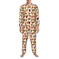 thumbnail image 3 of Naloa Hot Dog Burger Men’s Pajamas Set - Long Sleeve Button Down Sleep Shirt and Pajama Bottoms Sleepwear Set-, 3 of 7