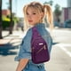 thumbnail image 4 of Bolsa de pecho morada de moda para mujeres, gran capacidad, impermeable, conveniente para llevar cruzada, simple mochila de pecho, 4 of 6