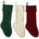 thumbnail image 5 of 3 medias navideñas de punto únicas de 18" en color burdeos, marfil, blanco y verde, 5 of 5